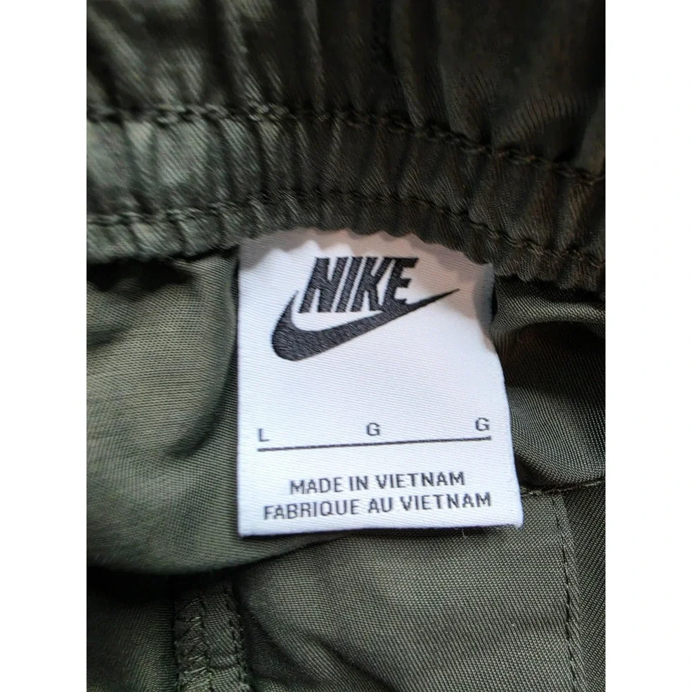 Nike Utility Cargo Pants Men's Large Olive Green Cotton Tapered Leg Athletic